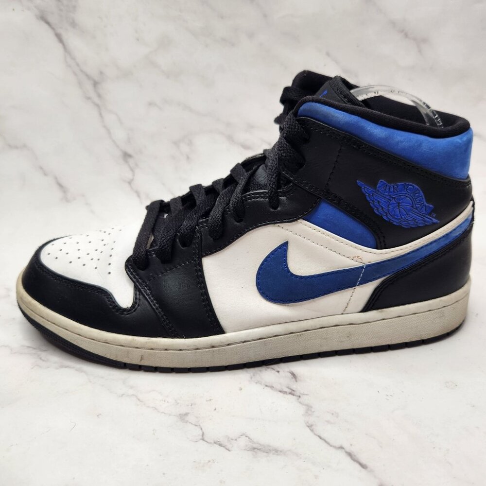 Nike Air Jordan 1 Mid Varsity Royal White Racer Shoes Sneakers 554724-140 10.5